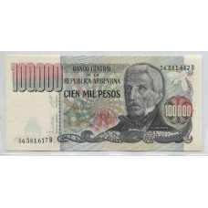 ARGENTINA COL. 667d BILLETE DE $ 100.000 LEY 18.188 SIN CIRCULAR UNC